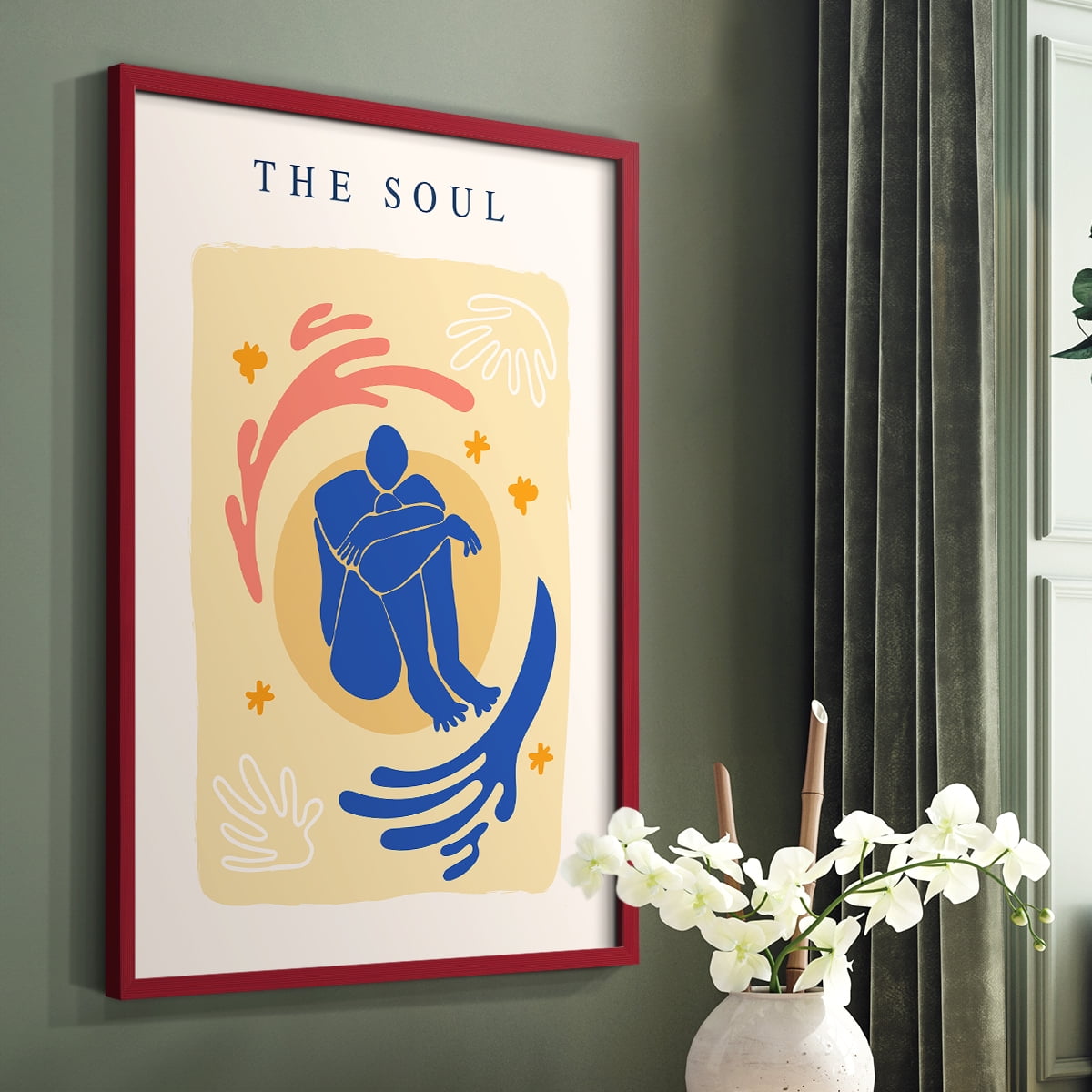 Matisse CCCXII in Red Solid Wood 11 x 14 Framed Print