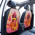thumbnail image 3 of Gaeub Digital Nomad Pink Landscape Print Anti-Kick Storage Mat for Car Seats 2 Pcs, Car Kick Mats with 3 Pocket Protector, Essential Car Seat Protector for Child Car Seat,Car Seat Protector, 3 of 8