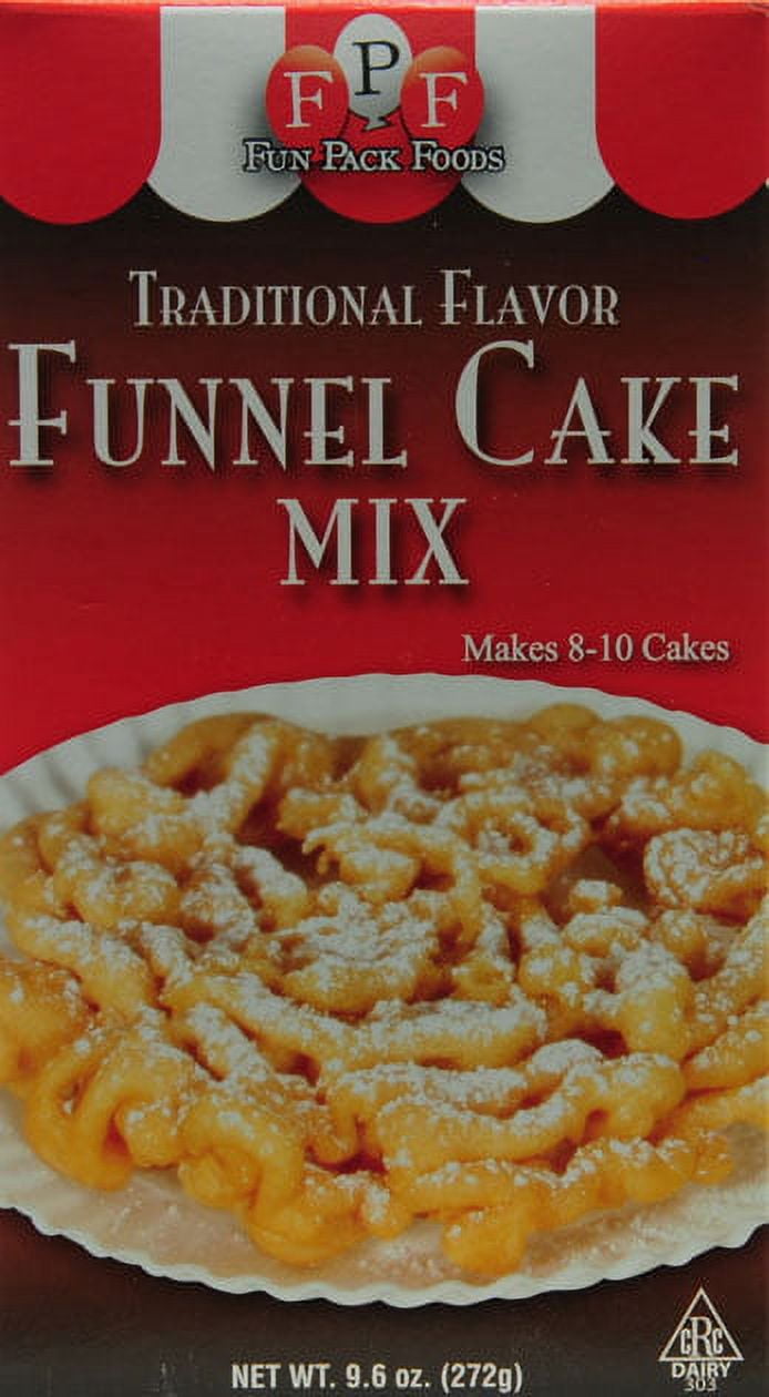 (6 pack) Fun Pack Foods Traditional Flavor Funnel Cake Mix, 9.6 oz Box