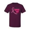 thumbnail image 2 of Wild Bobby, Never Give Up Fight Cancer, Breast Cancer Awareness, Men Graphic Tee, Maroon, Large, 2 of 4
