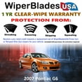 thumbnail image 2 of 2007 Pontiac G6 Beam Wiper Blades Wipers w/1yr Warranty (Set of 2) (WiperBladesUSA), 2 of 5