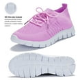 thumbnail image 3 of Ladies Extra Wide Sneakers Women's Lace Up Breathable Mesh Non Slip Running Walking Shoes Black, 3 of 9
