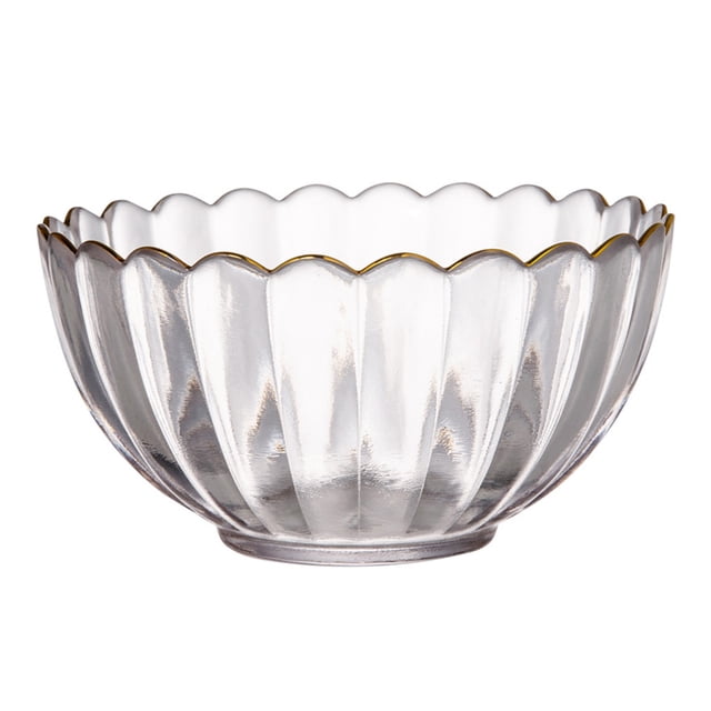 MasteelfCA 1Pc Glass Salad Bowl Exquisite Decorative Bowls Pudding Dessert Baking Bowls