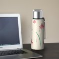 thumbnail image 5 of Floral 20oz Stainless Steel Thermal Bottle with Tea Filter and Cup Lid, Vacuum Insulated Coffee Mug with 316L Inner Liner, Leakproof Travel Thermos for Office,Thanksgiving,Christmas, Spring,Flower, 5 of 6