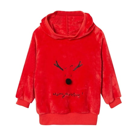 

Cntydi Pajamas for Women Gifts Christmas Winter Kid s Warm Deer Flower Long Sleeve Top Hoodie Family Matching