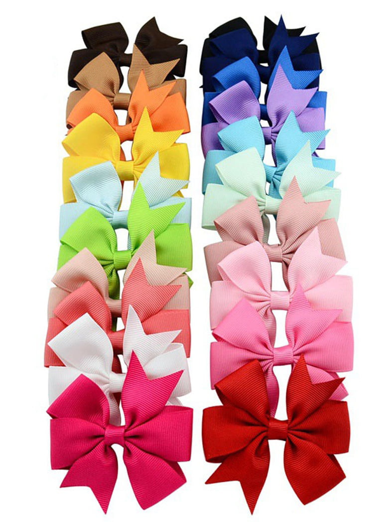 pack of 4 x tiny 3cm bows hair ponios for girls K 