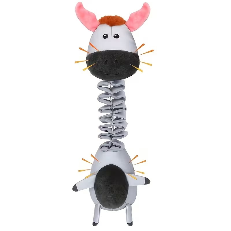 1 Long Neck Donkey, Squeaky Plush Puppy Toy, Interactive Tug of War Dog Toy, Plush Toy for Teething Puppies, Suitable for Indoor and Outdoor Play