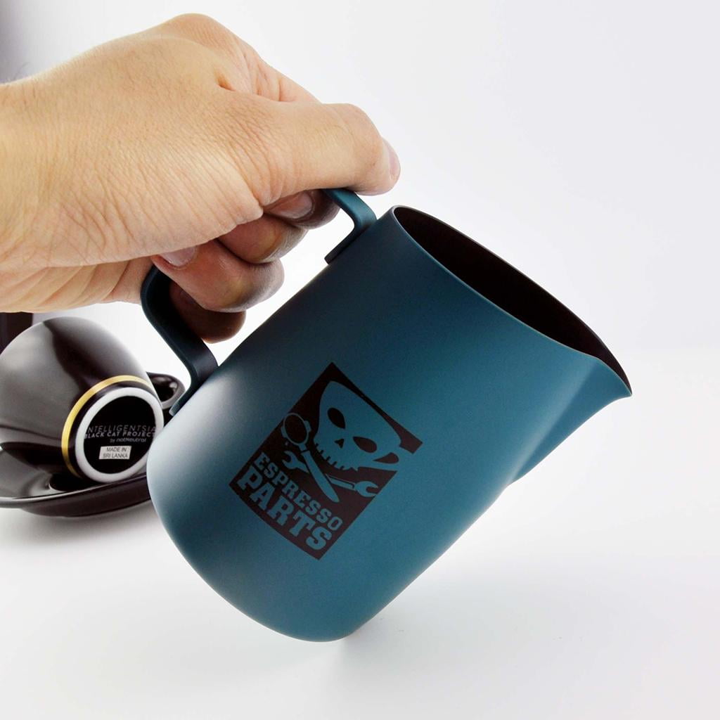 Fiocias 420ml Milk Jug Frothing Pitcher Espresso Coffee Steam Jug Stainless Green 420ml Green