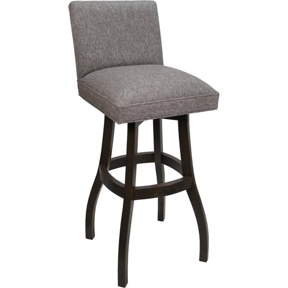Extra Tall Solid Wood Bar Stool Sommerville 34" Mojave Gray Fabric - Dark Walnut
