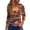Purple, variant on WTOBBY Women's Halloween Print Tee: Bats Pumpkins Witches Design 3/4 Sleeve Round Neck Casual T-Shirt Top for Fall Festive Daily Wear,Dark Purple L