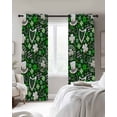 thumbnail image 4 of St. Patrick's Day Blackout Curtains for Bedroom Living Room Darkening Curtains 54 Inch Long Spring Green Lucky Leaf Harps Hats Short Curtain for Small Window Treatment Grommet Drapes 52"x54"x2, 4 of 9