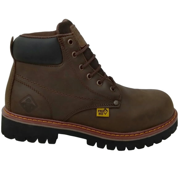 Bota De Trabajo Industrial Pma 136 Con Casco Café Crazy
