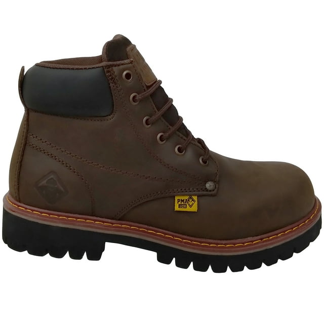 Bota De Trabajo Industrial Pma 136 Sin Casco Café Crazy