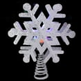 thumbnail image 4 of Northlight 12" Lighted White Snowflake Christmas Tree Topper - Multicolor Lights, 4 of 6