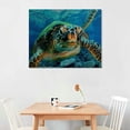 thumbnail image 2 of Orinice Turtle Ocean Coral Reef Fine Art Aesthetic Poster & Print Wall Painting for Home Decor 16x12in, 2 of 6