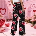 thumbnail image 6 of LWavelet Comfort Fabric Plaid Heart Wide Leg Pants Women Valentine's Day Casual Wear Black XL, 6 of 6