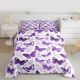 thumbnail image 2 of Feelyou Dreamy Butterfly Kid Full Size Comforter Sets, Purple Leaves Bedding Sets, 3pcs, 2 of 8