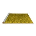thumbnail image 2 of Ahgly Company Machine Washable Indoor Round Abstract Yellow Modern Area Rugs, 4' Round, 2 of 4