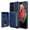 Darkblue, variant on Galaxy S21 Ultra Wallet Case, Shockproof Rubber Card Holder Wallet PU Leather Back Phone Case Kickstand Protective Scratch Hybrid Bumper Shell for Samsung Galaxy S21 Ultra 6.8 inch 2021, Black