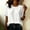 White, variant on Zysthvn Summer Womens Tops Casual 3/4 Sleeve Cotton T Shirts for Women Breathable Crew Neck Loose Fit Solid