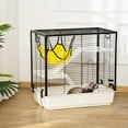 thumbnail image 2 of PawHut Rabbit Cage, Portable Small Animal Cage for Chinchilla Adult Rats Large Guinea Pig Mink Ferret with Hammock Water Bottle Food Dish Ramps, 31.5" x 19" x 31", 2 of 10