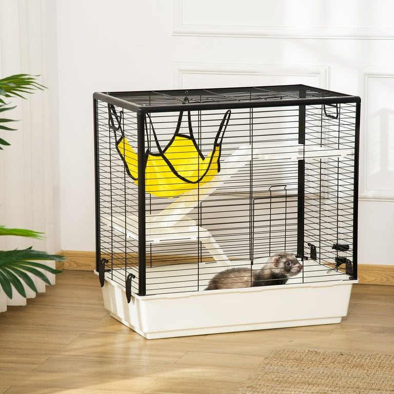 PawHut Small Animal Cage Habitat Indoor with Accessories Water