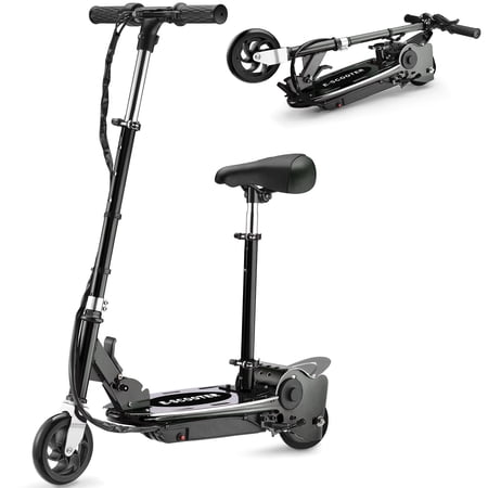 Zupapa Electric Scooter with Seat for Kids Ages 8-12 Foldable UL Certified Motorized Scooter 10 MPH Top Speed 70-Minute Battery Life 155 lbs Load Capacity Black