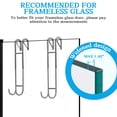thumbnail image 6 of Ofiray-home Shower Door Towel Hooks(2-Pack) - 9"~13" Length Adjustable Hook for Frameless Over The Door Glass, Squeegee Holder, Towel Hanger for Bath Suits Rozer Robes Loofahs Shavers, Stainless Stee, 6 of 8
