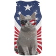 thumbnail image 2 of 4th Of July Meowica America Patriot Cat All Over Mens Tank Top Multi 2XL, 2 of 2