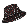 thumbnail image 2 of Bingfone Red And White Polka Dots Bucket Hat For Men Women,Packable Reversible Printed Sun Hats,Fisherman Outdoor Travel Hiking Beach Caps, 2 of 9