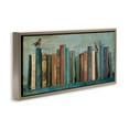 thumbnail image 3 of Stupell Industries Books And Birds Bookshelf Painting Animals & Insects Painting Brown Floater Framed Canvas Art Print Wall Art, 31 x 14, 3 of 9