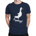 thumbnail image 2 of Skateboarding Duck Illustration Men's T-shirt Navy, 2 of 3