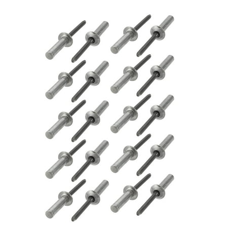 Rivet Aveugle à Tête Ronde Aluminium Fermé 6,4x25mm - Lot 20 Pièces Uxcell, Prise 1-3mm