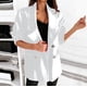 thumbnail image 2 of Chaquetas de traje de Negocios Chaqueta fina informal de peso ligero para mujer, abrigo ajustado, chaqueta de manga larga, abrigos con bolsillos para oficina y negocios,blazer moda（Blanco， XL), 2 of 5