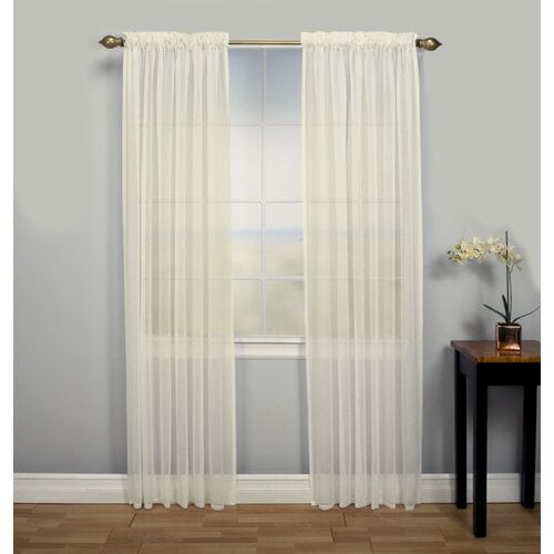 Ricardo Trading Lucerne Tailored Solid Sheer Rod Pocket Panel Pair (Set of 2)