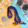 thumbnail image 5 of Graduation Leis 2024 Navy Blue and Orange, 2024 Graduation Party Handmade Graduation Leis Congrats Grad Ribbon Lei Graduation Honor Cord Gray for High School College Graduation Gift Party, 5 of 6