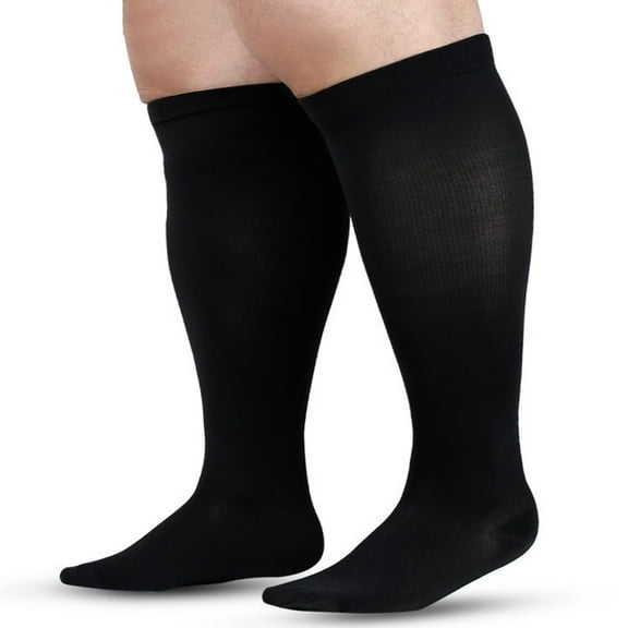 Valueadd Wide Calf Compression Socks For Women And Men Circulation Plus Size Knee High Support Stockings