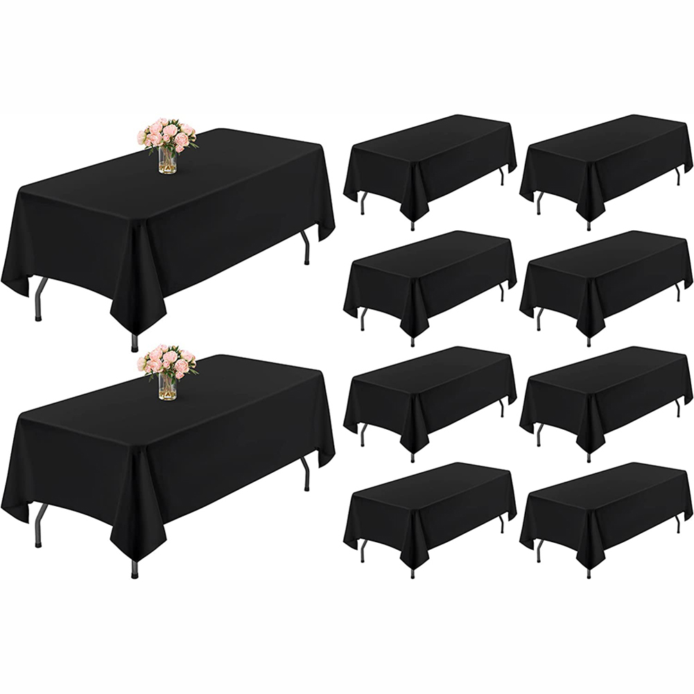 10 Pack Table Cloth Black Tablecloth 60 X 102 Inch, Rectangle Table