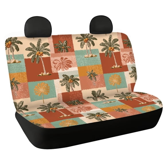 Chririnla Vintage Coconut Palm Print, Comfortable Car Back Seat Covers 2pcs Non-Slip Fashion Rear Seat Covers for Car Interior Auto