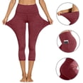thumbnail image 4 of biudgviw Capri Leggings for Women Stretchy High Waisted Workout Yoga Pants Casual Quick Dry Butt Lifting Tights Gym Clothes, 4 of 7