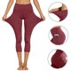 thumbnail image 3 of Pantalones de Yoga para Mujer con Bolsillos Pantalones Recortados Elastico Respirable Suave Cómodo para el Entrenamiento Correr Yoga Fitness Deportes, 3 of 7