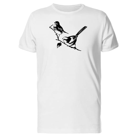 Two Birds On Branch B&w Tee Men's -Image by Shutterstock