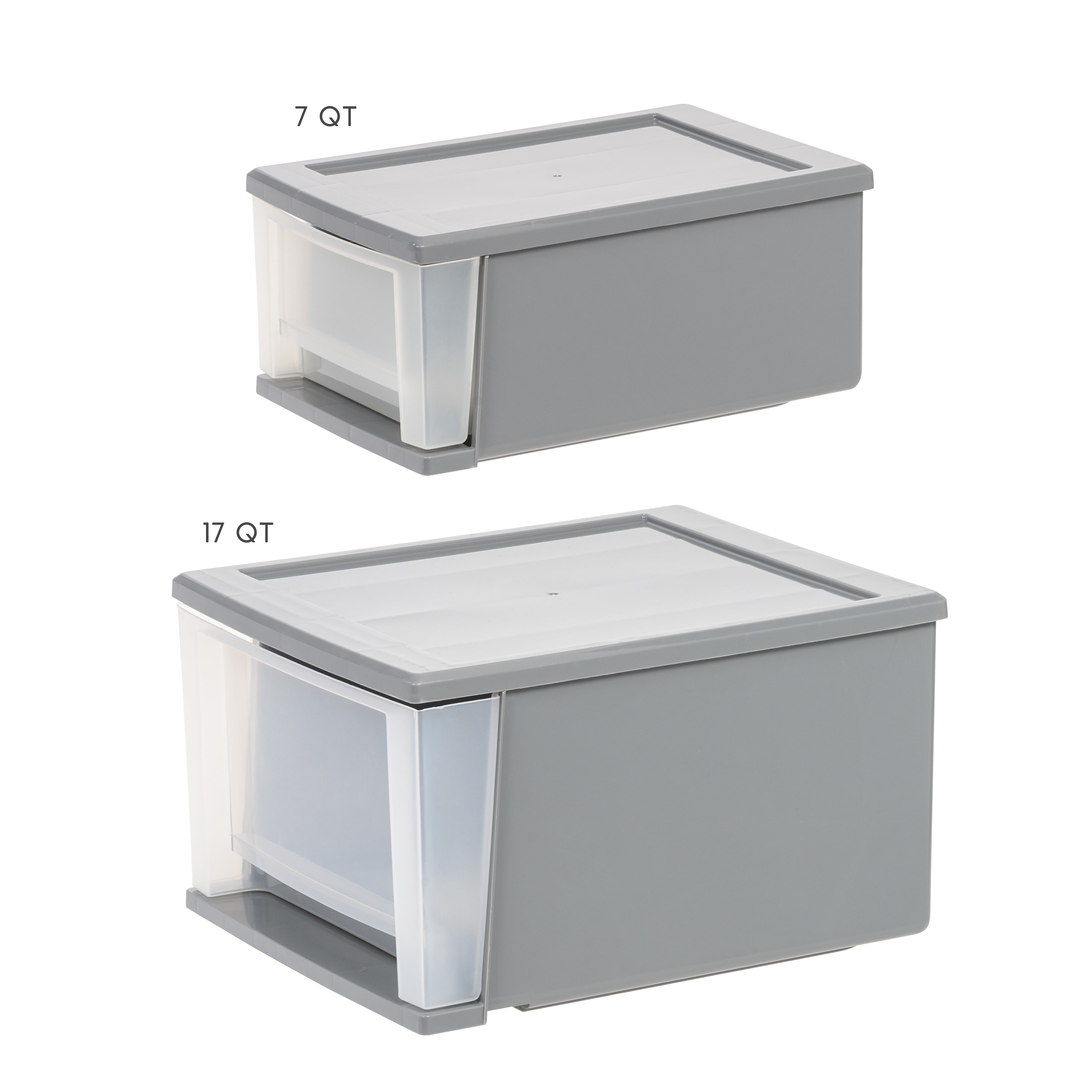 IRIS 7 Qt. X-Large Hard Plastic Stacking Tote Drawer in Clear (8-Pack) 2 x  129873-4PK - The Home Depot