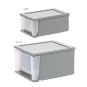 IRIS 17 Qt Medium Plastic Drawers, Under Bed Storage Bins, Stackable, Modular, Gray