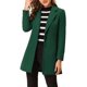 thumbnail image 1 of Abrigo largo clásico de mujer con solapa muesca y mangas largas XS verde oscuro, 1 of 7