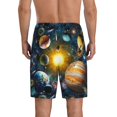 thumbnail image 3 of Bixox Men's Space Planet printed lightweight casual shorts, soft sleep shorts with pockets., 3 of 7