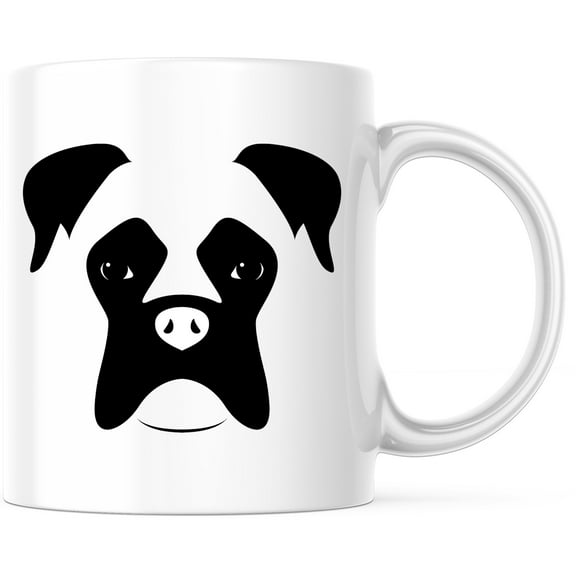 Boxer Dog Mug - Boxer Lover Gift - Dog Mom & Dad Mug - Pet Owner Black & White Boxer Breed Mug - 11 Ounce Novelty Coffee Cup - WMUG0018