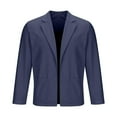 thumbnail image 4 of YLSDY Fashion Men's Lightweight Cotton Linen Blazer with Front Pockets Casual Sport Coat Open Front Regular Fit Suit Jacket Navy XXL, 4 of 7