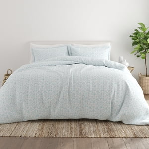 Noble Linens Light Blue Vine Burst 3-Piece Duvet Cover Set - King