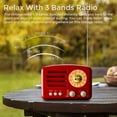 thumbnail image 4 of Retro Bluetooth Speaker, Portable, Am, Fm Shortwave Radio, Rechargeable, Support Tf Card / Aux / Usb Mp3 Player, Red, 4 of 7